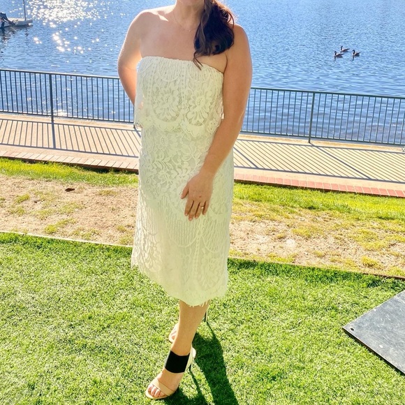 Lulus Delia white lace strapless dress - Picture 7 of 7